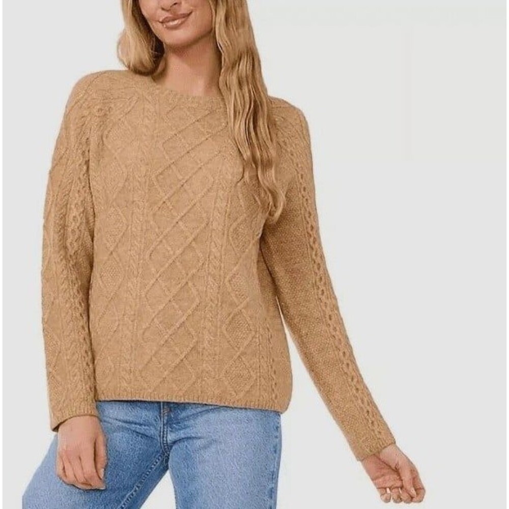 Brand New! XL Vince Camuto Cable Sweater Latte Heather MSRP $69